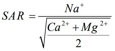 فرمول محاسبه نسبت جذب سدیم (SAR)
