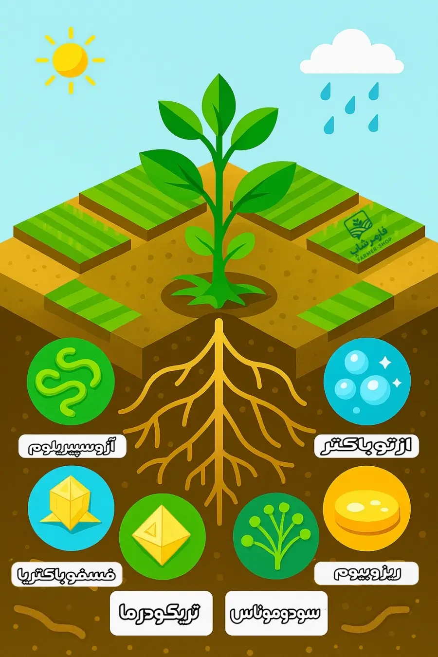 اینفوگراف انواع کودهای زیستی